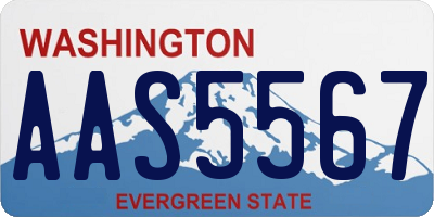 WA license plate AAS5567