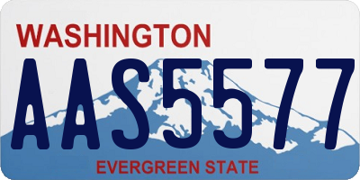 WA license plate AAS5577