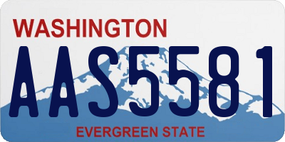 WA license plate AAS5581