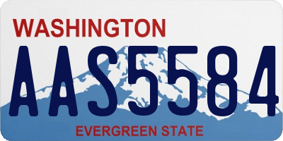 WA license plate AAS5584