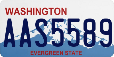 WA license plate AAS5589