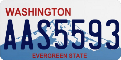 WA license plate AAS5593