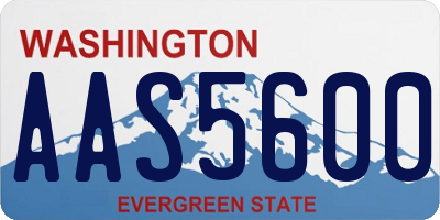 WA license plate AAS5600