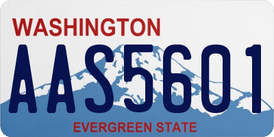 WA license plate AAS5601