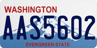 WA license plate AAS5602