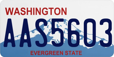 WA license plate AAS5603