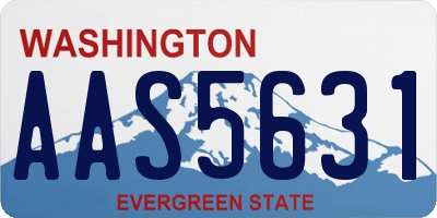 WA license plate AAS5631