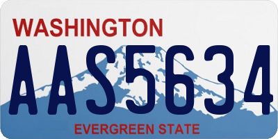WA license plate AAS5634