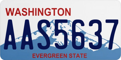 WA license plate AAS5637