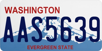 WA license plate AAS5639