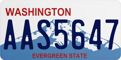 WA license plate AAS5647