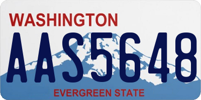 WA license plate AAS5648