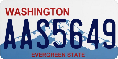 WA license plate AAS5649