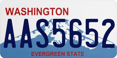 WA license plate AAS5652