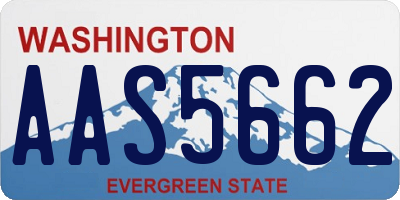 WA license plate AAS5662