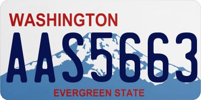 WA license plate AAS5663