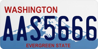 WA license plate AAS5666