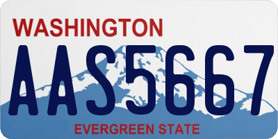 WA license plate AAS5667