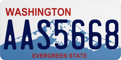 WA license plate AAS5668