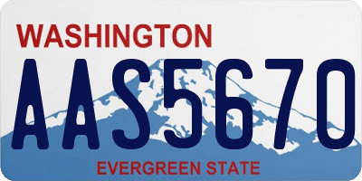 WA license plate AAS5670