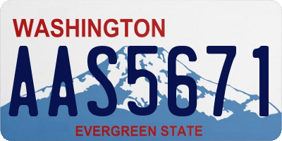 WA license plate AAS5671