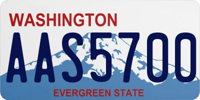 WA license plate AAS5700