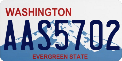 WA license plate AAS5702