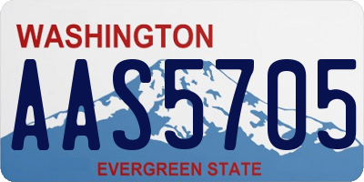 WA license plate AAS5705