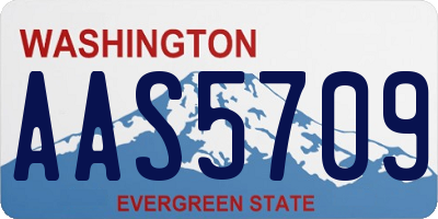 WA license plate AAS5709