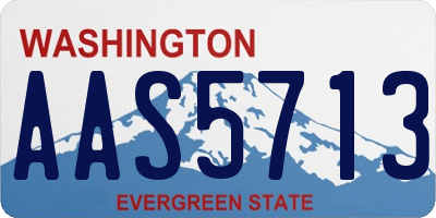 WA license plate AAS5713