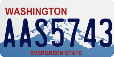 WA license plate AAS5743