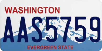 WA license plate AAS5759
