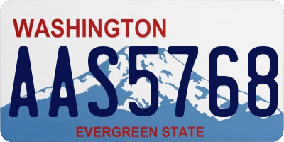 WA license plate AAS5768
