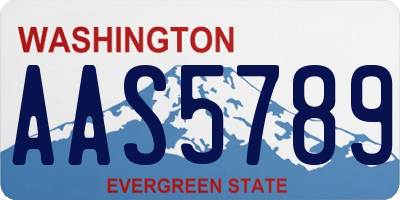 WA license plate AAS5789