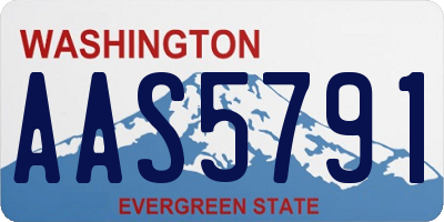 WA license plate AAS5791