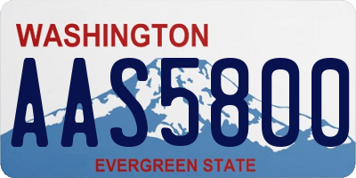 WA license plate AAS5800