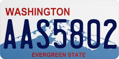 WA license plate AAS5802