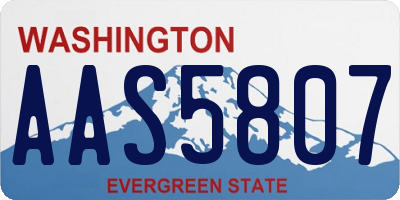 WA license plate AAS5807