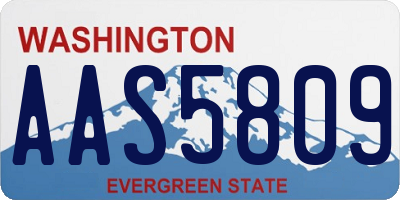 WA license plate AAS5809