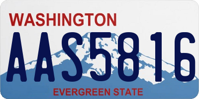 WA license plate AAS5816