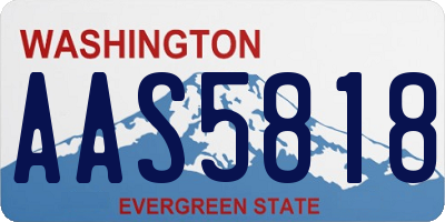 WA license plate AAS5818