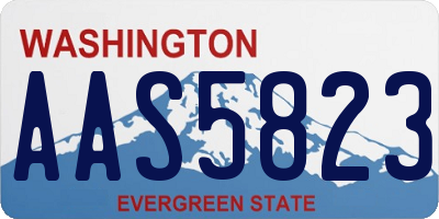 WA license plate AAS5823