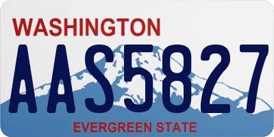 WA license plate AAS5827