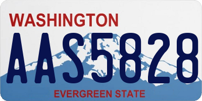 WA license plate AAS5828