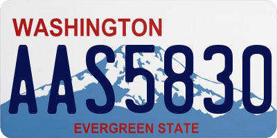 WA license plate AAS5830
