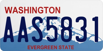 WA license plate AAS5831