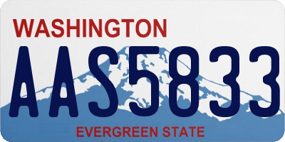 WA license plate AAS5833