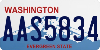 WA license plate AAS5834