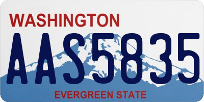 WA license plate AAS5835