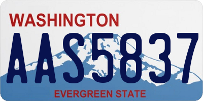 WA license plate AAS5837